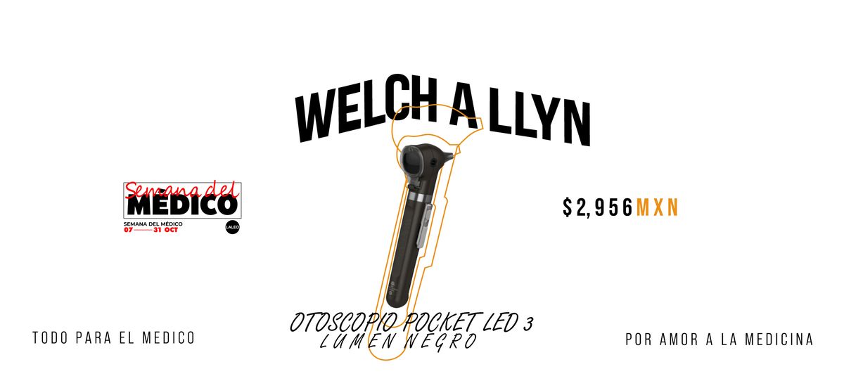 Otoscopio Pocket Led 3 Lumen Negro WELCH ALLYN