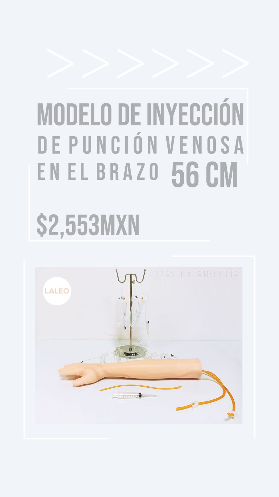 Modelo de inyección de punción venosa en el brazo 56 cm