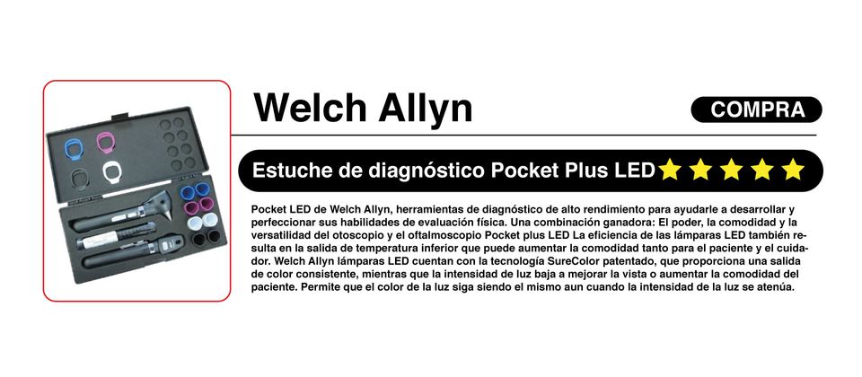 Estuche de diagnóstico Pocket Plus LED Welch Allyn