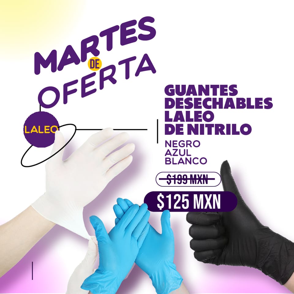 Guantes Desechables LALEO de Nitrilo Negro